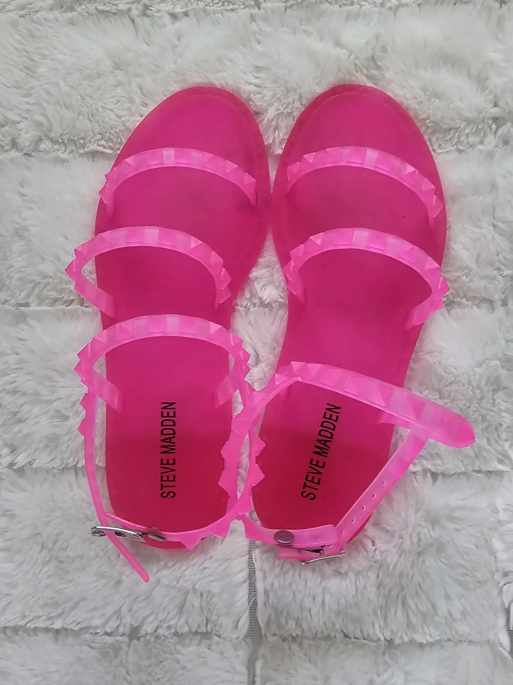 Steve Madden Kids Bright Hot Pink Jelly Sandals
